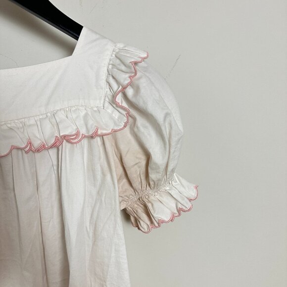 FOR LOVE & LEMONS  Tea Time Babydoll Mini Dress in White Size Small - Picture 11 of 16